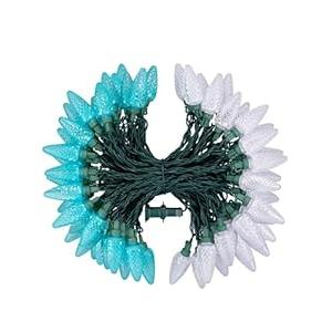 DEWENWILS C9 Red & White Christmas Lights, 33.3ft 50 LED String Lights Waterproof, Indoor/Outdoor Xmas Bulb Light with Hook for House, Xmas Tree, Patio, Garden, Yard, Porch, Green Wire, UL Listed