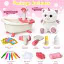 G.C Paint-Wash-Recolor Unicorn Stuffed Plush Doodle Toys for Girls Gift, Pretend Play Bathtub & Washable Blow Airbrush Painting Craft Kit, Unicorn Birthday Gift for Kid Girl 3 4 5 6 7 8 9+ Years Old