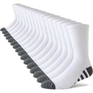 JOYNE 8 Pairs Mens Crew Work Cushion Socks Long Athletic Running Socks Workout Breathable Socks (Large)