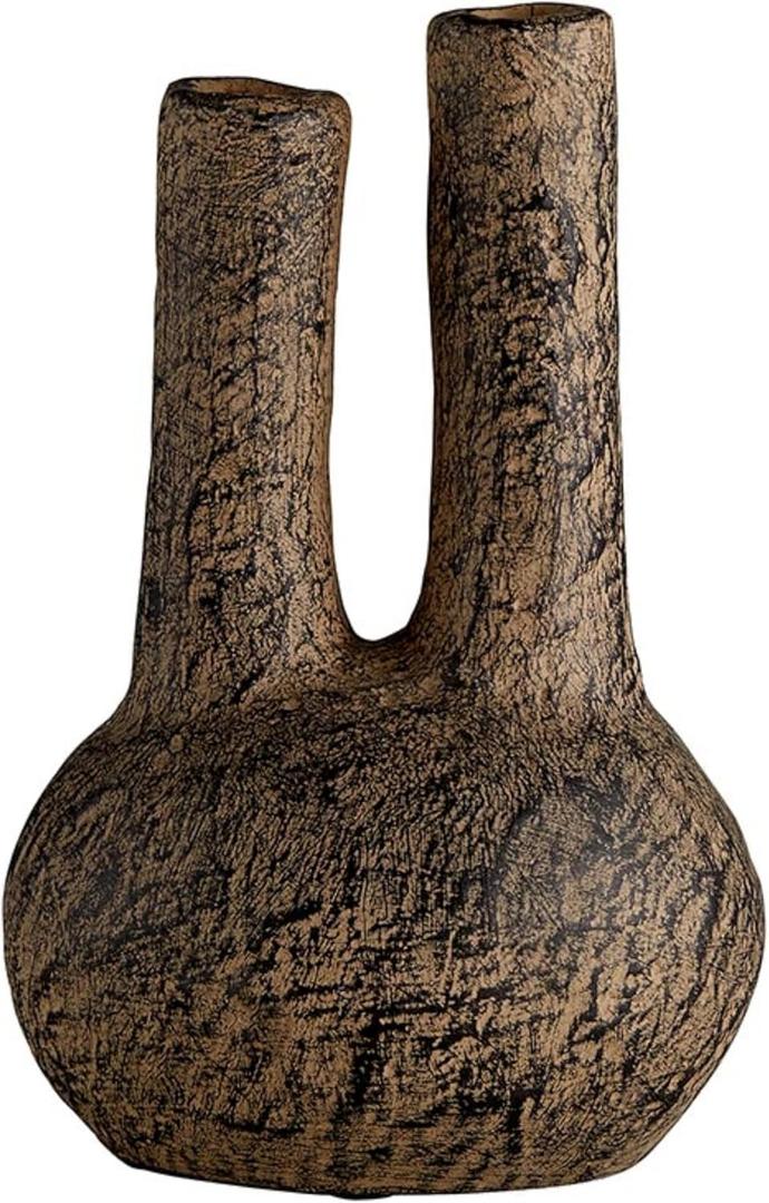47th & Main Abstract Accent Sculpture Ceramic Modern Home Dcor, 5" L x 3.5" W x 8" H, Brown