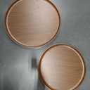 2-Piece Walnut Coffee Table,Durable Mid Century Small Round Coffee Tables for Living Room,Easy Assembly Modern Nesting Coffee Tables Set,Circle Side Tables for Sofa Bedside Balcony