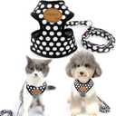 SMALLLEE_LUCKY_STORE New Soft Mesh Nylon Vest Pet Cat Small Medium Dog Harness Dog Leash Set Leads Black, S (Chest:9.5"-13.5",Weight 2-6.5lbs) (CWYP00068-black-s)