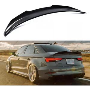 Rear Trunk Spoiler Compatible with 2014-2020 Audi A3 S3 RS3, High Kick PSM Style Spoiler Fits for 14-20 Sedan 4 Door, Exterior Duckbill Spoiler Wing Lip (Carbon Fiber Pattern)