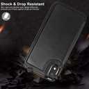 LETO for iPhone XR Case,Leather Wallet Case Flip Folio Cover with Kickstand Card Slots for Girls Women,Protective Phone Shell Black