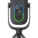 JLab JBuds Talk USB Gaming Streaming Microphone, White, USB-C Output, Cardioid, Omni, Stereo, Bi-Directional, 96k Sample Rate, Volume Control, Gain Control, and Quick Mute, 3.5mm AUX, Plug and Play