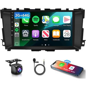2G+64G Car Radio Stereo for Nissan Altima 2013-2018 with Wireless CarPlay Android Auto, 9 Inch Android 13 Touch Screen Head Unit, HiFi Audio GPS Navigation WiFi Bluetooth SWC HD Backup Camera
