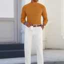 Runcati Mens Mock Turtleneck Sweater Slim Fit Casual Ribbed Knitted Pullover Fall Winter Basic Warm Sweaters