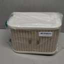 Doll Wardrobe Storage Box, Foldable Doll Closet with 10 Hangers and Rod for 15/17cm Doll Clothes Stackable Organizer Cabinet with Dust-Resistant Cover and Display Shelf (Pearl Grey)