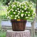 Artificial Flowers Outdoor,UV Resistant Fake Flowers 20 Bundles Faux Outdoor Plants Plastic Flowers Greenery Bushes for Indoor Outside Home Porch Decoration (White)