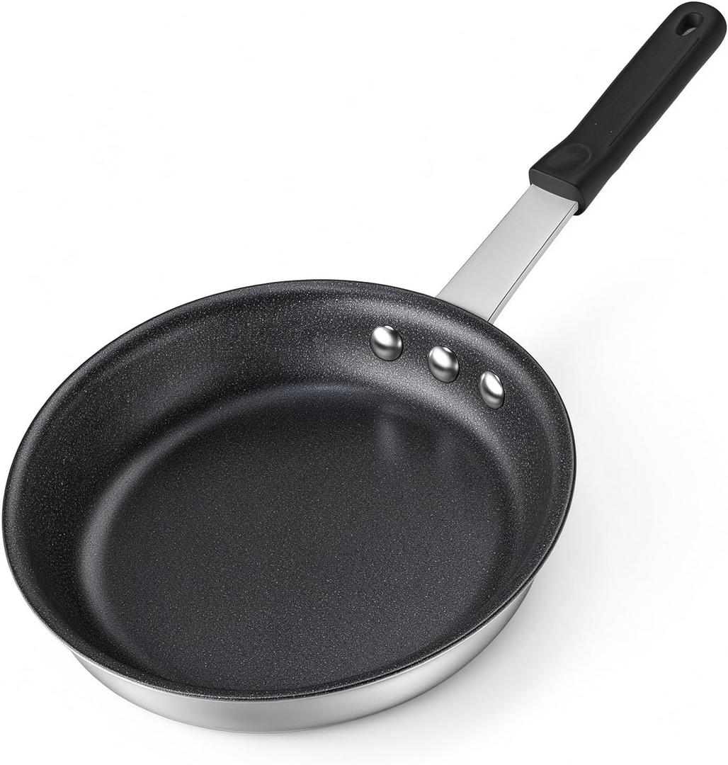 7 x NEWBULIG Nonstick Frying Pan, 8 Inch Heavy-Gauge Aluminum Skillet with Ceramic Nonstick Coating & Stainless Steel Base for Induction, Electric, Gas, Oven Safe, Black Hanging Handle