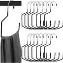 15 Pack Scarf Hangers, 8 Inch Large Purse Hanger for Closet, Non-Slip Scarf Storage Organizer, Sturdy Metal Closet Rod Hooks for Hanging Bags, Purses, Belts, Scarves