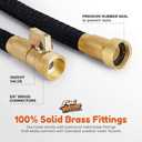 Flexi Hose Plus Expandable Garden Hose with 8 Function Nozzle, 75FT - Lightweight Retractable Garden Hose, Water Hose - No-Kink Flexibility, 3/4 Inch Solid Brass Fittings Includes Hook & Bag