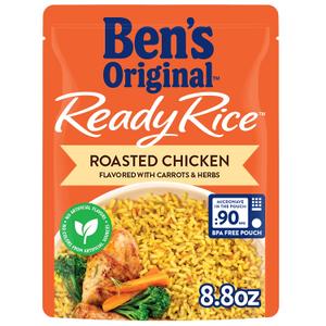 BEN'S ORIGINAL Ready Rice Roasted Chicken Flavored Rice, Easy Dinner Side, 8.8 oz Pouch (EXP 03/01/26)