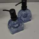 2 Pack Glass Soap Dispenser Bathroom, 9 Oz Kitchen Soap Dispenser, Refillable Liquid Modern Soap Dispenser for Hand Soap, Lotion Dispensers Bottle - Home, Commercial Countertop Decor. (Navy Blue)