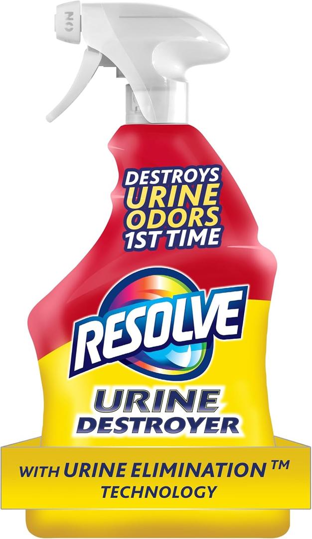 Resolve Urine Destroyer Spray Pet Stain and Odor Remover, Carpet Cleaner Solution for Cat and Dog Urine, 32 Fl Oz