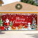 DASHAN 6x13ft Merry Christmas Garage Door Cover Xmas Santa Claus Garage Door Dcorations Banner Winter Snowflake Large Garage Door Backdrop for Outdoor Yard Patio Lawn Dcor Party Supplies (Red 16445)