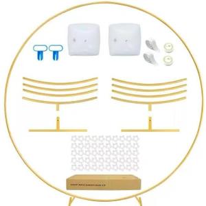 Round backdrop stand 5ft with Round Ring for Decoration - Sturdy Gold Metal Circle Balloon Arch Frame for Wedding, Birthday Party, Baby Shower & More Events (Gold, 6.5FT)