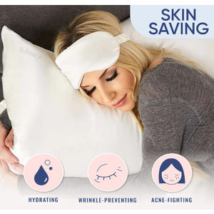Blissy Silk Pillowcase - 100% Pure Mulberry Silk - 22 Momme 6A High-Grade Fibers - Silk Pillow Cover for Hair & Skin - Regular, Queen & King (Blissy White, Standard)