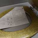 Angol Shiold ELONGATED Gold Glitter Resin Toilet Seat Soft Close Quick Release Adjustable Hinge Heavy Duty Easy Install & Clean Decorative Acrylic Seats(19 Inch, Gold Glitter, Upgraded hinge)