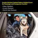 Meadowlark Dog Car Seat Cover, X-Large Heavy Duty Pet Seat Cover for Back Seat, Extra Padded Non-Slip Dog Hammock, Water-Resistant Back Seat Protector for Cars Trucks and SUVs (64 W x 60" L) (Gray Camo)
