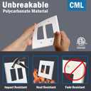 CML 20 Pack Jumbo Double Wall Plate, 2-Gang Oversized Electrical Outlet Receptacle Covers, Over-Size 5.31” x 5.5”, Impact Resistant, Gloss White, ETL Listed