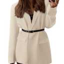 BTFBM Blazers for Women 2026 Spring Business Casual Clothes Open Front Oversized Winter Coats Work Office Suit Jackets(Beige, Small)