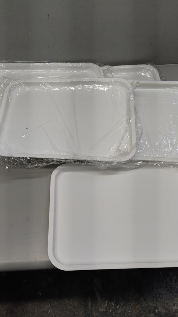 WOWBOX 5 pcs Serving Tray for Entertaining, Serving Platters for Fruit, Cookies, Dessert, Snacks, Reusable Plastic Trays for Serving Food and Pantry Organization in Kitchen & for Parties