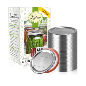 Dalzom® 72Pcs Canning Lids Regular Mouth, Premium Mason Jar Lids for Ball, Kerr Jars - Food Grade Material, 100% Fit & Airtight for Regular Mouth Mason Jars