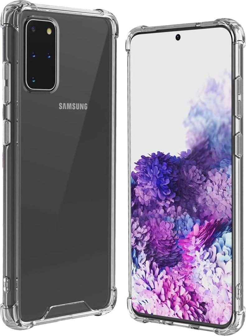 KIOMY Clear Case for Samsung Galaxy S20 Plus 5G Hybrid Hard PC Back with Soft TPU Bumper [Military-Grade Drop Protection] Shockproof [Anti Yellow] Slim Fit Transparent Cover