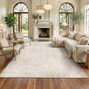 Homemate Washable Rug 8x10 Area Rugs - Vintage Faux Wool Rugs for Living Room Bedroom Dining Room - Non Slip Foldable Carpet Indoor Area Rug for Home Decor8'x10', Beige