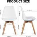 Yapamar PU Leather Upholstered Dining Chairs with Wood Legs, Set of 4 for Kitchen, Dining, Living Room - White