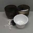 Josteve 6.5 Inch 2 Pcs Self Watering Hanging Planter Indoor Plant Pots Drainage Holes, Outdoor Hanging Planters Flower Pot Basket, Visible Water Level, Plant Hanger Home Decor, Gardening (Gray)