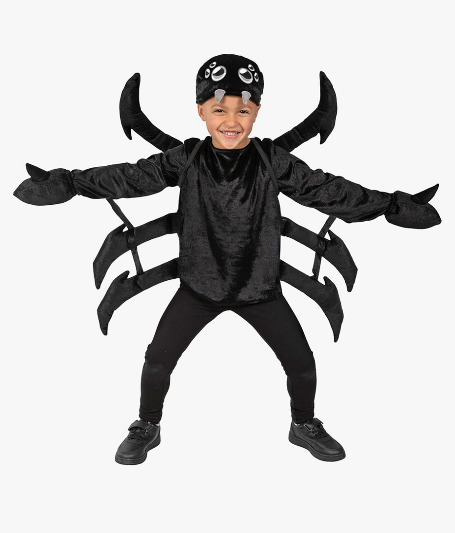 Morph Black Spider Costume for Kids Legs Spider Halloween Costume For Kids Tarantula Costumes for Boys Girls, L