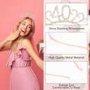 40th Birthday Sash and Headband Decorations Gifts Ideas for Her,Elegant Hair Tiara Accessories Birthday Gifts for 40 Year Old Women