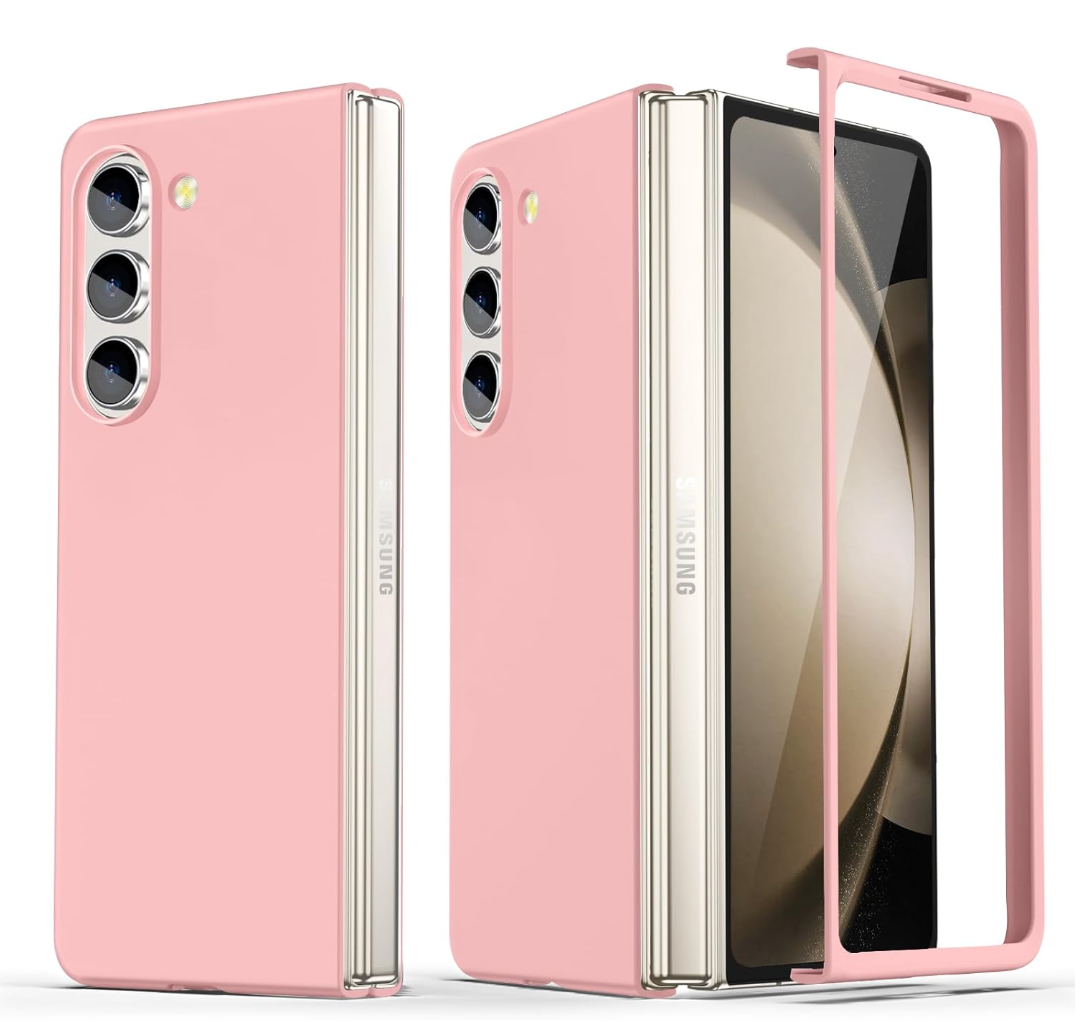 Compatible for Samsung Galaxy Z Fold 5 Case, Ultra-Thin Silky Hard PC Matte Bumper Cute Pretty Phone Case Cover for Samsung Galaxy Z Fold 5 5G, Pink(12-28), 5 Pack