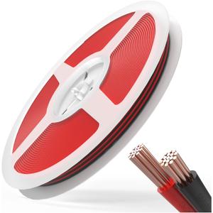 18AWG 2 Wire Electrical Cord JACKYLED 2 Conductor 10M/32.8ft Wire Cord 18 Gauge Flexible Cable for LED Strips Electrical Wire 12V/24V DC Cable, 18/2 Wire Black and Red