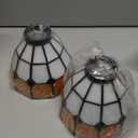 HUIMEIJU Tiffany glass single lampshade 2PCS set Orange glass fan lamp, wall lamp, chandelier replacement lampshade 6 inch stained glass single lampshade