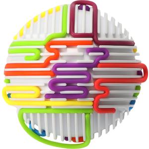 Sensory Activity Board Upgraded- 3D Sensory Activity Ball, Stress Relief Toy, Silicone Fidget Toy for Stress Relief, Anxiety, Autism, ADHD, Kids 3+ & Adults, with Travel Storage Bag & 16 Strings (Matte White)