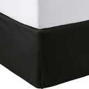 Amazon Basics Lightweight Pleated Bed Skirt, Machine Washable, Wrinkle and Fade Resistant, Queen, Black