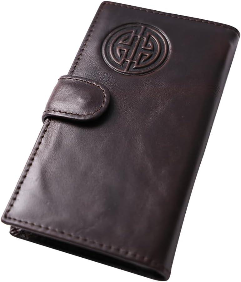Irish Leather Women's Wallet: Celtic Knot Embossed RFID-Blocking Bifold  Large Capacity, Durable Design for Daily Use, Travel & Style (brown)