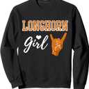 Longhorn Girl Heart Souvenir Gift for Women Sweatshirt, L