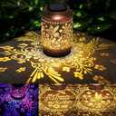 Likiyol Hummingbird Solar Lanterns Birthday Gifts for Women Mom Grandma, Waterproof Garden Decor Solar Lights Outdoor for Patio Porch Yard Backyard, Replaceable Base, Warm White & RGB