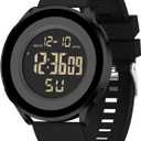 Mens Gold Luxury Military Wrist Waterproof Work Digital Tactical Watches for Men Sports Dress Dive Black Watches (A-Black)