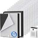 2 Pack PR1 Replacement Filter for Mooka PR1 Air Purifier,H13 True HEPA Filter for Home Large Room up to 2200sq.ft, with 8Pcs Washable Filter for Pets