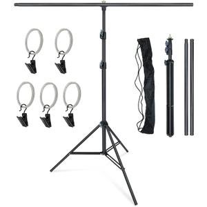 LINCO Lincostore Zenith Portable T-Shape Background Backdrop Stand Kit 1.5x2m - 1.5m Wide (Fixed) and 2m High (Adjustable from 0.75m to 2m High)- Lightweight Only 4 Lbs Easy to Carry and Storage