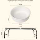 GDCZ Elevated Cat Bowl Stand, 11 in Metal Stand with 2 Removable 15 OZ Ceramic Bowls for Pet Food and Water, Stand Reduces Cat Neck Burden, White