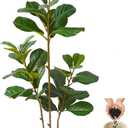 Warmplants Artificial Fiddle Leaf Fig Tree 5ft Tall with White Planter | Fake Ficus Lyrata Plant, Faux Fig Trees for Indoor Home Office Living Room Decor