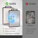 Double Sided Stainless Steel Cutting Board Non-toxic for Kitchen Chopping Large Big Small Metal Carving Meat Butcher Block with Handle Not Titanium Wood Bamboo Plastic Over Sink Grey/Beige (Medium)