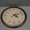 Bernhard Products Vintage Brown Wall Clock Silent Non Ticking 18 Inch Extra Large Quality Quartz Battery Operated Round Decorative Easy to Read for Home Kitchen Living/ Dining Room Bedroom Office