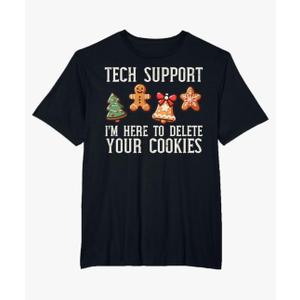 Christmas Tech Support Here to Delete Cookies Xmas Men Women T-Shirt Size 4XLT